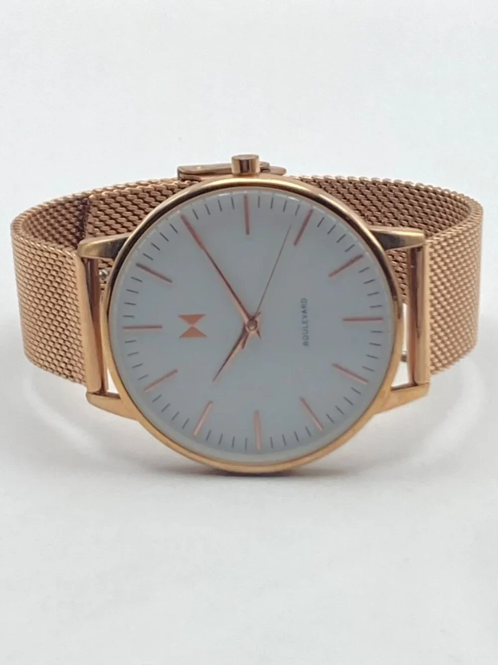 MVMT Boulevard Malibu Women's Watch 38mm Rose Gold Tone Mesh Band New Battery